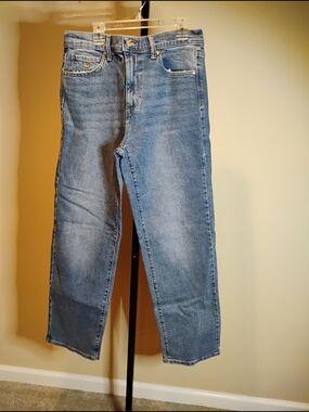 Well Worn Women's Blue High Rise Wide Leg Jeans Blue Size 8/29 31.5 Inseam